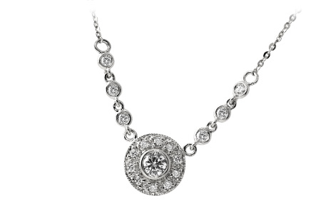 A041-89457: NECKLACE .17 BR .33 TW